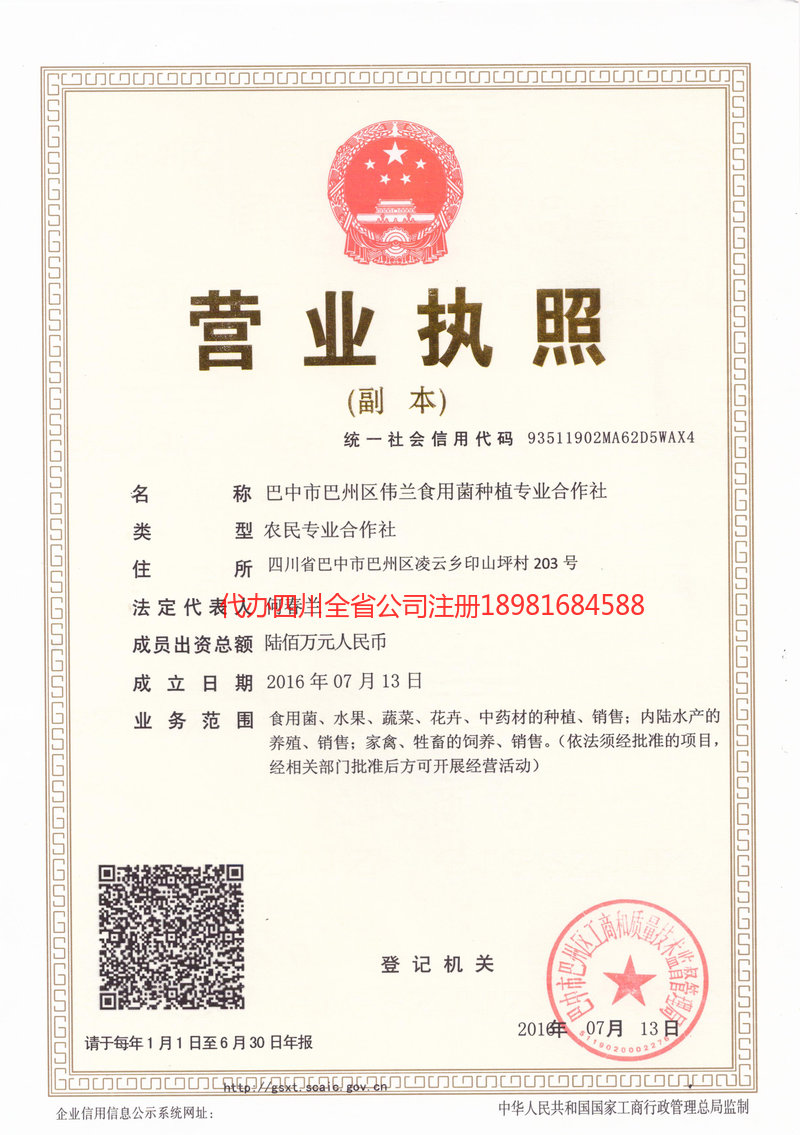 香格里拉香格里拉伟兰食用菌种植专业合作社